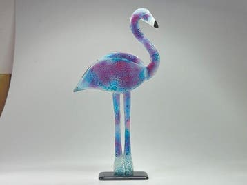 Studio Habrat - Beeldje - Flamingo - fusie, Antiek en Kunst, Antiek | Glas en Kristal