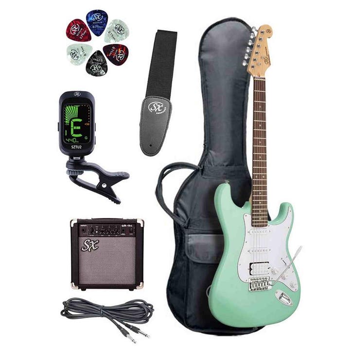 SX SE1HSS-SK-SGN ST elektrische gitaar set 4/4 HSS Surf, Muziek en Instrumenten, Snaarinstrumenten | Gitaren | Elektrisch, Nieuw