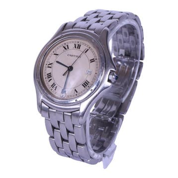 Cartier Cougar Grande Modèle Staal - 987904, Verzenden, Zo goed als nieuw