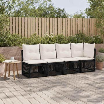 vidaXL 4-Zits Sofa met Linkerarm 4 st 4-Aantal zitplaatsen, Verzenden, Nieuw, Rotan, 4 zitplaatsen