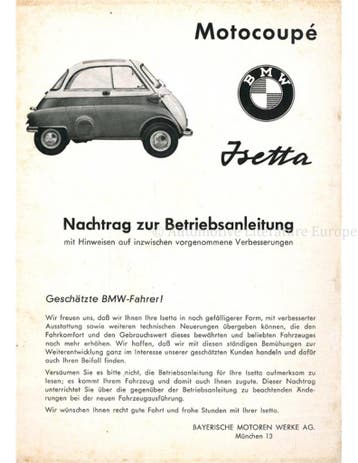 1956 BMW ISETTA INSTRUCTIEBOEKJE