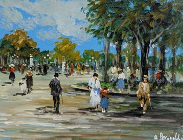 Antonio Pecorelli (XX) - Passeggiata nel parco