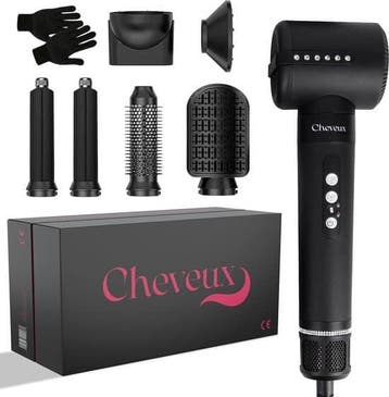 Cheveux 7-in-1 Airstyler PRO Zwart - Krultang - Fohnborstel, Ophalen of Verzenden, Zo goed als nieuw