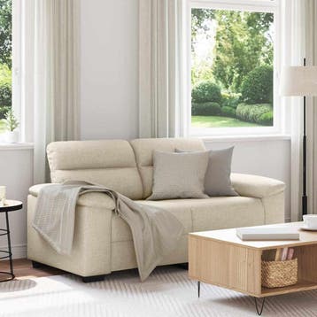 vidaXL 2-zitsbank 160x81x84 cm linnen, Verzenden, Minder dan 150 cm, Stof, Nieuw
