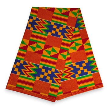 Afrikaanse wax print stof - Geel Blauw Kente Print Ghana - 1, Ophalen of Verzenden, Nieuw