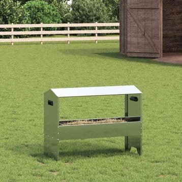 vidaXL Voederbak voor vee zilver 79 x 35 x 62 cm 15 kg, Verzenden, Nieuw