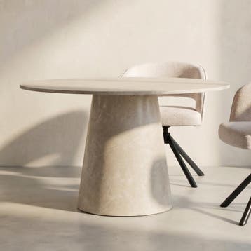 *WOONWINKEL* Ronde Eettafel Met Ronde Voet Beige, Verzenden, Nieuw