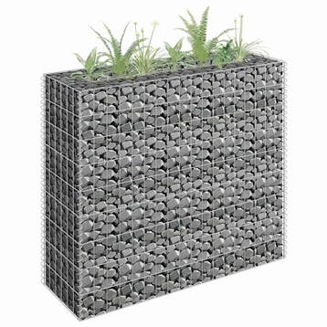vidaXL Gabion plantenbak verhoogd 90x30x90 cm gegalvaniseerd, Tuin en Terras, Verzenden, Minder dan 60 cm, Nieuw, Metaal