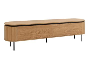TV-bord ATELIER 200 cm naturel eikenhoutlook met zwarte, Ophalen of Verzenden, Nieuw