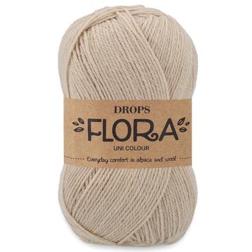 DROPS Flora Uni Colour - 31 zand - Wol Garen, Ophalen of Verzenden, Nieuw