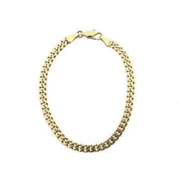 Gouden gourmet schakelarmband; 14 karaat; 20 cm, Ophalen of Verzenden, Gebruikt, Goud, Goud