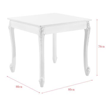 Eettafel Lüneburg 80x80x76 cm landelijk vierkant MDF wit, Huis en Inrichting, Verzenden, Nieuw