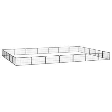 vidaXL Hondenkennel 24 panelen 100x50 cm gepoedercoat staal, Verzenden, Nieuw