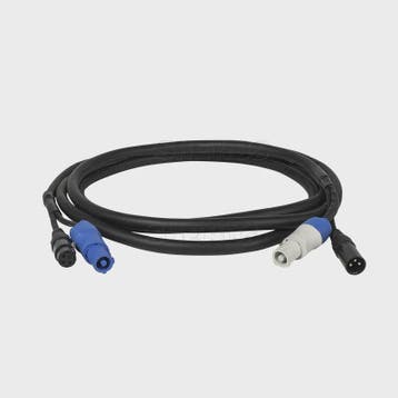 Combinatie DMX Powercon Kabel 3m/2m - Stroom & Lichtsturing, Verzenden, Nieuw