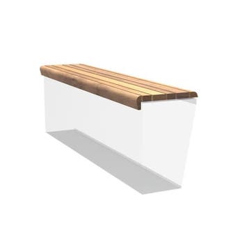 Zitting afgerond hardhout 200x50x4,6cm, Nieuw, Hout, Minder dan 25 cm, Border