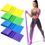 Weerstandsbanden Set – 4 Niveaus Fitness Elastiek Training, Sport en Fitness, Fitnessmaterialen, Verzenden, Nieuw