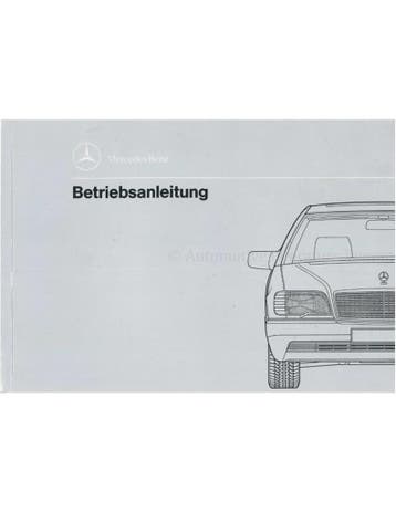 1991 MERCEDES BENZ S KLASSE INSTRUCTIEBOEKJE DUITS, Auto diversen