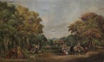 Mario Capuzzo (1902-1972) - Paesaggio autunnale con scena, Antiek en Kunst