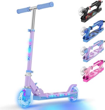 Kinderstep - LED Wielen - Verstelbaar - Vouwbaar - Paars - T, Fietsen en Brommers, Steps, Verzenden, Zo goed als nieuw