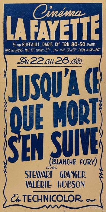 Anonymous - CINEMA LA FAYETTE Jusqua ce que mort sen suive, Nieuw