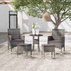 vidaXL 5-delige Loungeset poly rattan grijs, Verzenden, Nieuw, Rotan, Loungeset