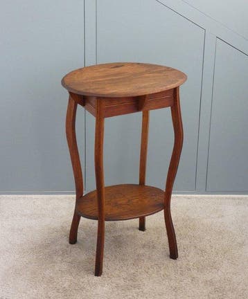 Bijzettafel - Antieke Plantentafel - Eikenhout - Ovaal