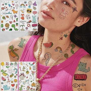 Tijdelijke Tattoos voor Kinderen en Volwassenen: 60 Vel met, Verzenden, Nieuw