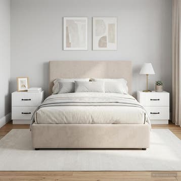 vidaXL Nachtkastje 2 st Hoogglans Wit 43 x 34,5 x 44,5 cm, Minder dan 45 cm, Verzenden, Nieuw, Minder dan 55 cm
