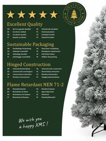 XMS-Trees Kunstkerstboom Fairbanks H210xØ109cm met, Diversen, Ophalen of Verzenden, Nieuw