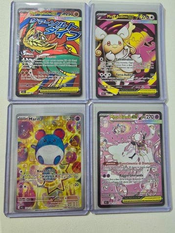 Pokémon - 4 Card - Marill Foil, Full art, Secret rare -, Nieuw