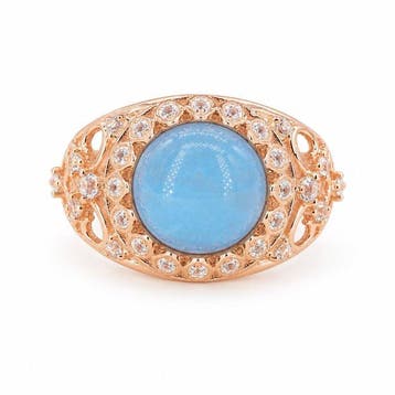Zonder minimumprijs - Ring Verguld Aquamarijn - Diamant -, Nieuw