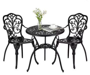 3-delige Bistroset – Aluminium Tuintafel en 2 Stoelen Set, Verzenden, Nieuw