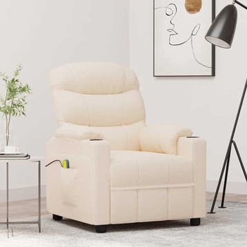 vidaXL Massagestoel stof crèmekleurig, Sport en Fitness, Massageproducten, Verzenden, Nieuw