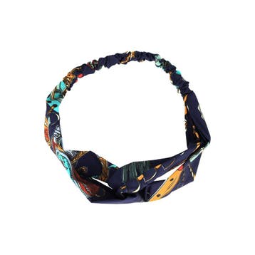 Haarband Twist 5cm – Ketting Print – Gladde Stof –, Nieuw
