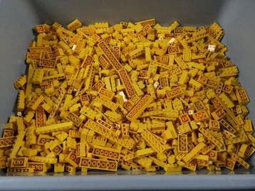 Lego - geen serie - 02 Partij van 1000 gele bouwstenen -, Nieuw