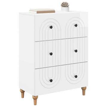 vidaXL Ladenkast Hoogglans Wit 66 x 34,5 x 90 cm Bewerkt, Verzenden, Nieuw