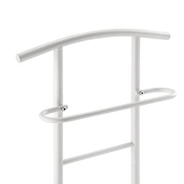 Dressboy kledingrek stoel 107x45x45 cm metaal en MDF wit, Verzenden, Nieuw