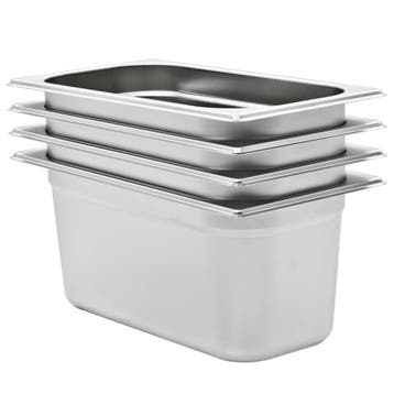 vidaXL Gastronormbakken 4 st GN 1/3 150 mm roestvrij staal, Verzenden, Nieuw