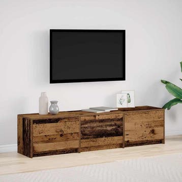 vidaXL TV-kast met LED Oudhout 165 x 34 x 40 cm, Minder dan 50 cm, Verzenden, Nieuw, Minder dan 100 cm