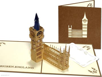 Big Ben Londen Groot-Brittanië pop-up kaart wenskaart, Verzenden, Nieuw