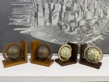 Boekensteunen (4) - Set van 2 paren (4 stuks) - cartografie