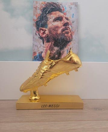 Gouden Schoen Leo Messi + Fotografie Leo Messi, Nieuw