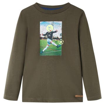 vidaXL Kindershirt met lange mouwen 104 kakikleurig, Verzenden, Nieuw