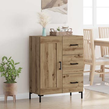 vidaXL Dressoir artisanaal eikenkleurig 69.5 x 34 x 90 cm, Verzenden, Nieuw, Overige houtsoorten, Minder dan 50 cm