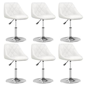 vidaXL Eetkamerstoelen 6 st kunstleer wit, Verzenden, Nieuw, Wit