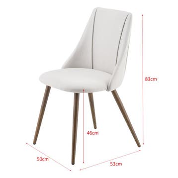 Eetkamerstoel Danzig set van 2 stof 83x50x53 cm beige, Verzenden, Nieuw