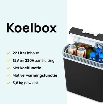 2dekans | MOA Koelbox Elektrisch 12v 230 volt - 22L -, Ophalen of Verzenden, Zo goed als nieuw