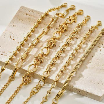 Gouden Roestvrij Staal Chunky Schakelarmband voor Dames - Wa, Kleding | Dames, Verzenden, Nieuw