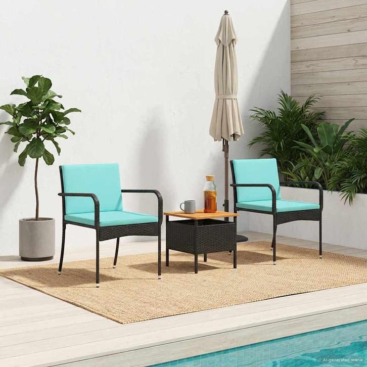vidaXL Tuin set met kussen staal, Tuin en Terras, Tuinsets en Loungesets, Nieuw, Rotan, Verzenden