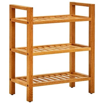 vidaXL Schoenenrek met 3 schappen 50x27x60 cm massief, Huis en Inrichting, Verzenden, Nieuw